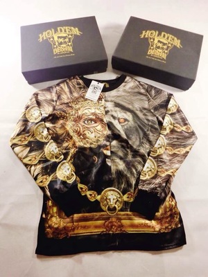 现货泰国潮牌holdem denim天马小丑长袖T恤全印