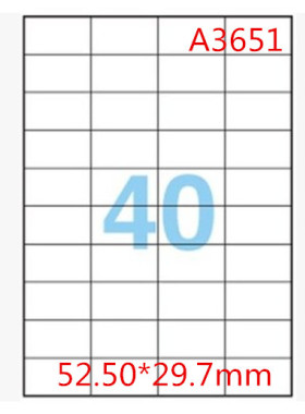 美国安內斯A3651不干胶打印标签40格52.5x29.7mm 100张/包