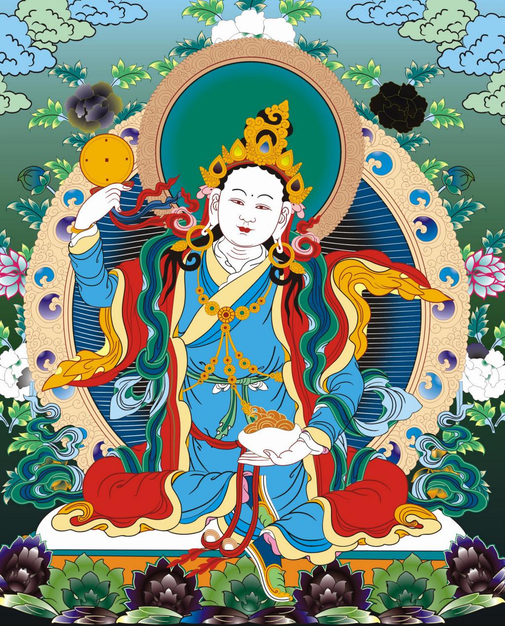 线绣 佛图十字绣diy定做 印布印花 益西措嘉 佛母 莲花生