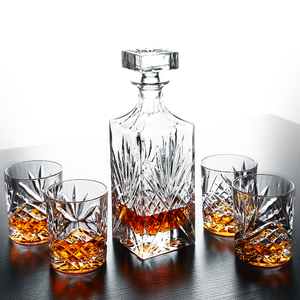 JUNREN 水晶玻璃酒樽酒具套装 带盖酒壶  创意醒酒器存酒器酒瓶子