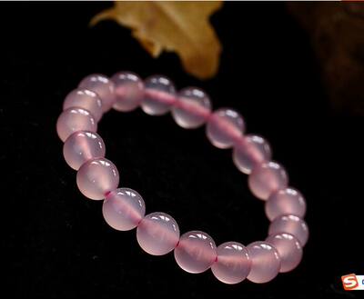 12mm小清新旺天然冰粉晶手链女款圆珠手环旺夫异性缘情侣招财开花