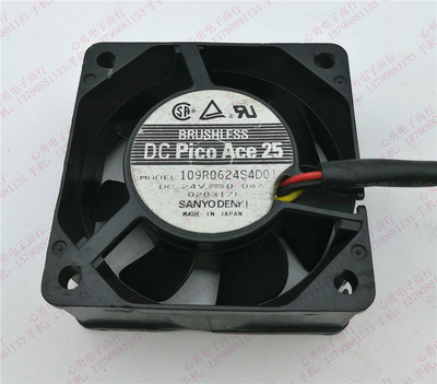 原装日本Sanyo/三洋散热风扇 109R0624S4D01 24V 0.08A 6025 3线