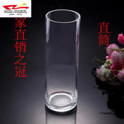 全国包邮 直筒玻璃花瓶 透明富贵竹水培花瓶 圆柱形 鱼缸