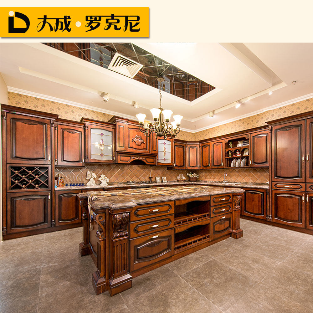 美式实木厨柜整体橱柜定做樱桃木整体厨房装修橱柜北京厂家直销|ruв категории весь дом настройки, кухонный шкаф и аксессуары, кухонный шкаф - от Buy2taobao.com для оказания профессиональной услуги покупки агента Taobao