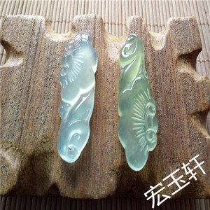 岫玉吊坠灵芝如意天然玉石挂件冰种绿色挂坠正品岫岩玉雕件工艺品