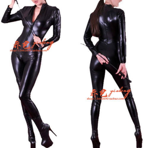 漆皮紧身猫女郎夜店钢管舞演出服