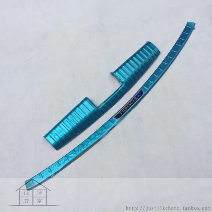 17-23款瑞虎3X 专用不锈钢内外后护板 尾箱防护门槛条 后杠踏板贴