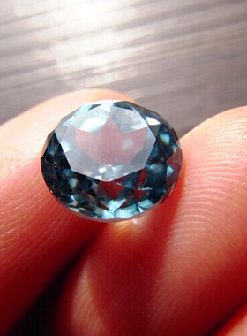 【寂寞五岁】宝石级 天然蓝锆石戒面裸石4.6ct