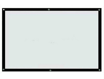 成越72寸16:9白塑简易幕布便携投影布散幕 带孔带黑边1.6*0.9米