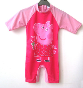 短袖 泳衣女童连体泳装 清仓断码 防晒学生女孩游泳衣冲浪泳衣 包邮