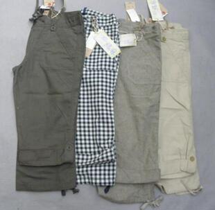 样式 长含棉麻2款 可调节裤 外贸日单女士休闲七分裤