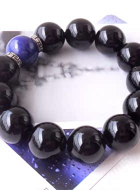天然黑色玛瑙水晶手链包邮