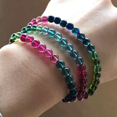 玻璃体纯天然手链彩虹碧玺