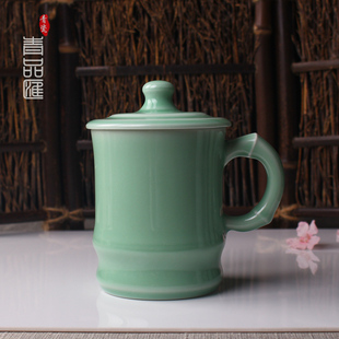 龙泉青瓷 瓯江大茶杯办公室杯健康陶瓷茶杯送亲友孝敬长辈佳品