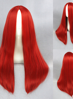 HiCoser 古装万用中分 60cm 红色 cos假发234D