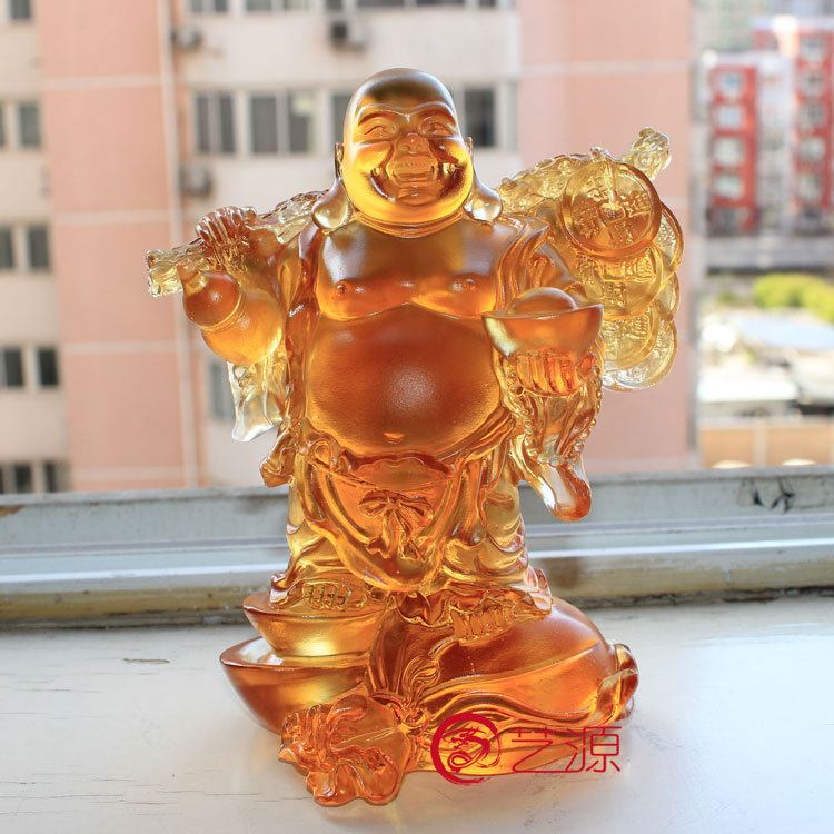 琉璃佛像摆件大慈福禄招财进宝弥勒佛财神创意家居客厅玄关风水