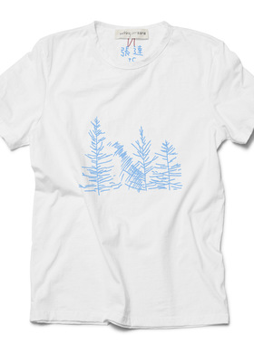 nothing.cn生活产品“zhangda” 男款全棉短袖t恤\浅灰浅橘浅蓝-c