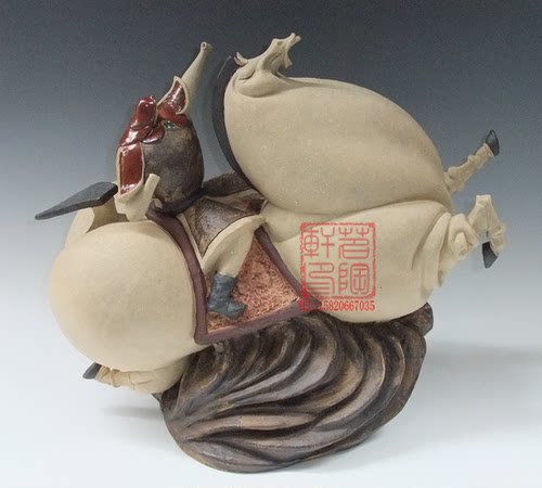 陶瓷工艺品 石湾公仔 马到功成 马