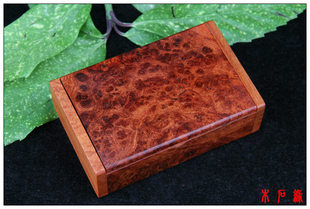 特价缅甸花梨木树瘤/瘿木收藏盒/红木影子木盒/实木大名片盒a