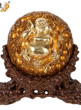 葫芦一团和气笑佛像描金工艺品