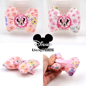 新正品Disney迪士尼米奇米妮韩版布艺碎花鸭嘴夹儿童头饰发夹发卡