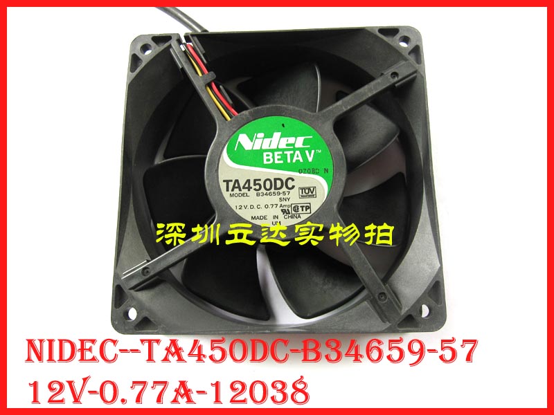 nidec 12038 12CM服务器工控机12V散热器风扇风机TA450DC-B34659