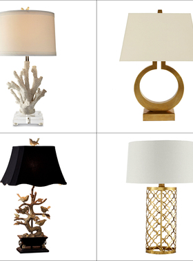C199-美式 小美风格 台灯 灯具 软装方案设计素材图片资料