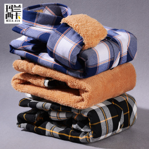 玛兰·西卡 男士加绒保暖休闲长袖格子衬衫 16款 39.9元包邮