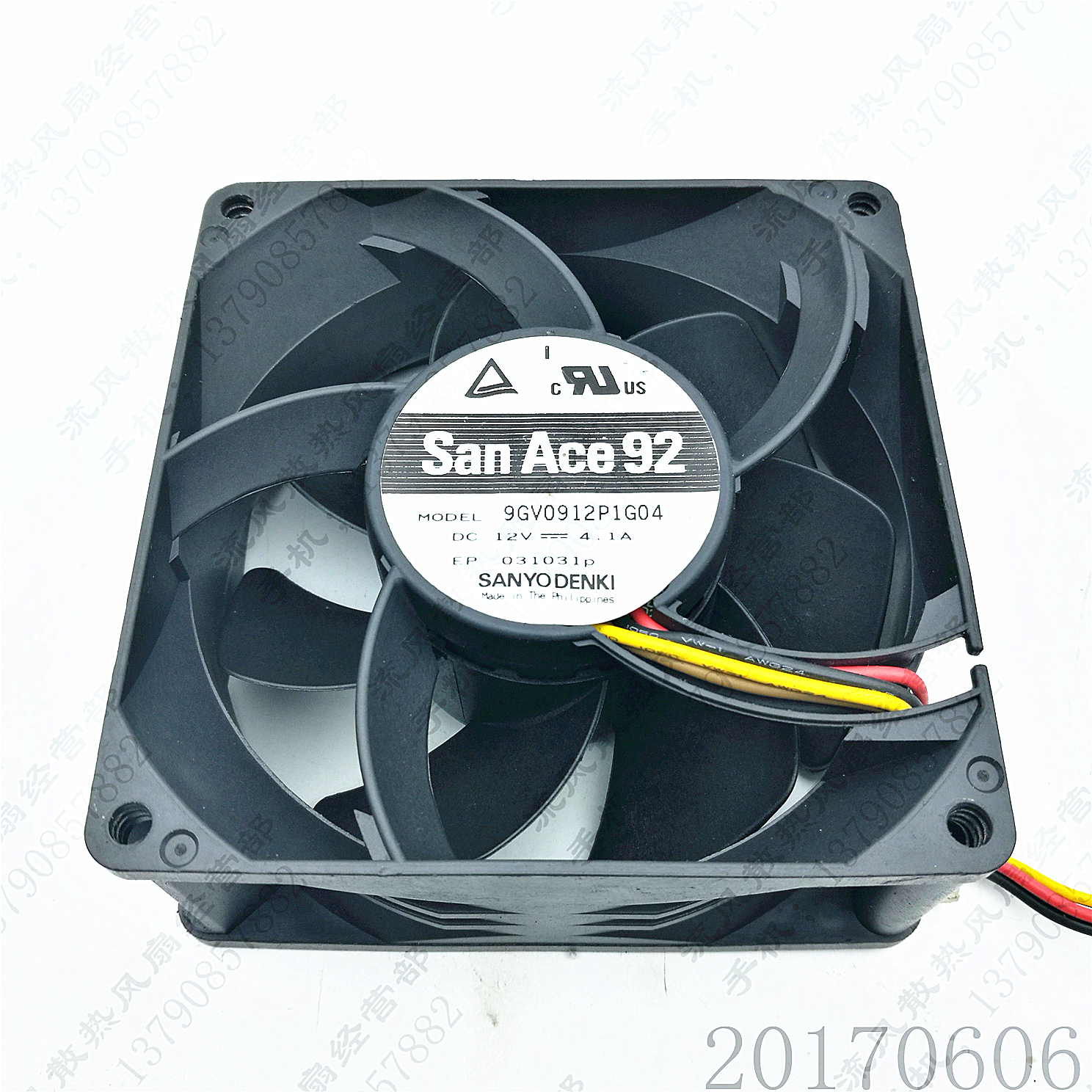 原装三洋 9GV0912P1G04 9038 12V 4.1A 9CM暴力 增压 4线散热风扇