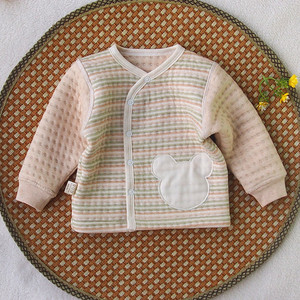 冬装新生儿精梳彩棉宝宝保暖衣卡通婴儿纯棉加厚保暖内衣上衣