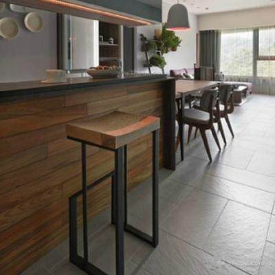 定制美式loft铁艺吧台椅复古实木酒吧椅高脚椅休闲椅咖啡椅前台椅