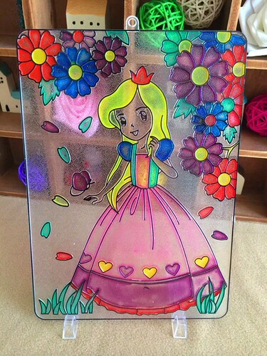 冰晶彩绘透光画大单片 儿童diy手工填色画 沙画胶画