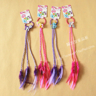 瑕疵 外贸小马云宝柔柔珍奇假发辫子羽毛发绳皮筋女童中大童