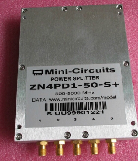 ZN4PD1-50-S+进口500-5000MHz SMA 一分四高频射频微波同轴功分器
