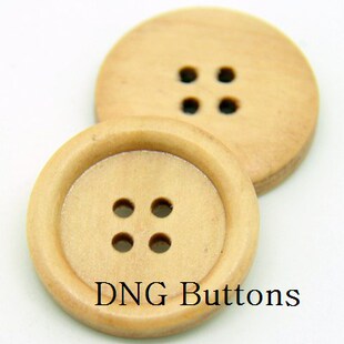 纽扣扣子专卖 细边四眼米黄色木头扣 大衣毛衣扣 外套扣 衬衫扣