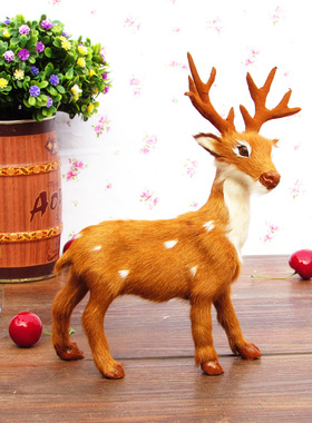 真皮手工仿真小鹿装饰森林系拍摄