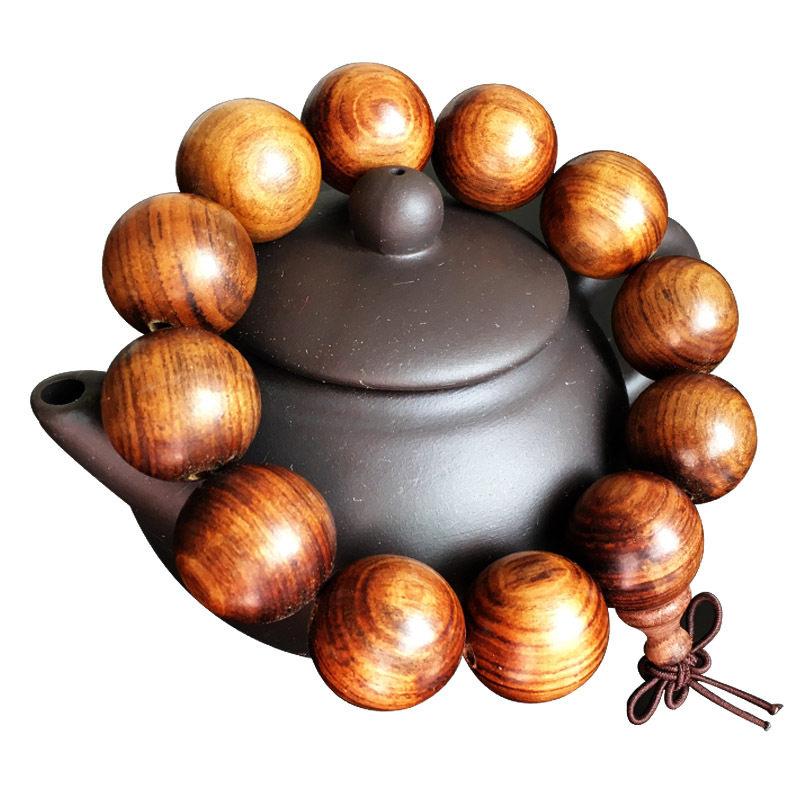 众杰缘珠宝黑花梨2.0木质圆珠手串老料油性大易包浆黑花梨木料檀