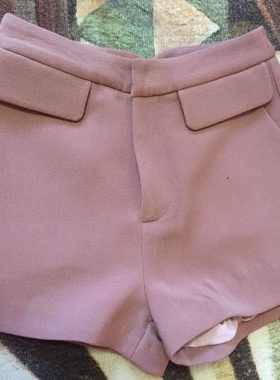 小码福利 温柔女人味灰粉 干练挺括有型大长腿 A字短裤 S03074特