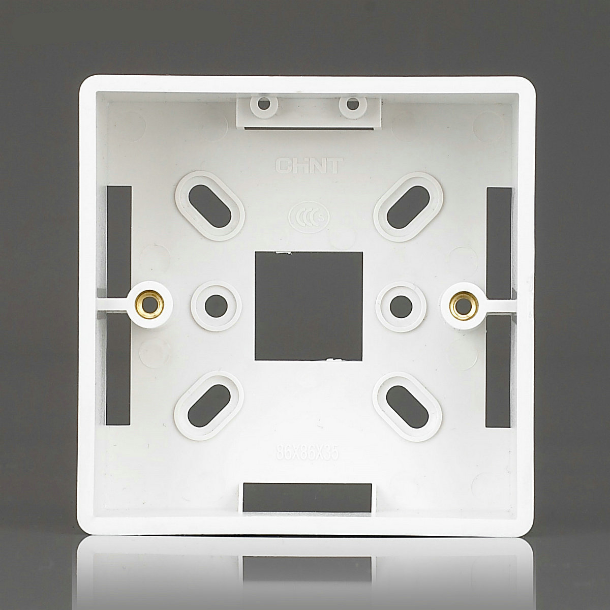 正泰明装塑料盒86型通用NEH1-201白色优质加厚开关插座明装底盒