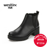 Westlink/West England Chelsea boots women short boots new black crude with high fashion with the 2015 winter SZ
