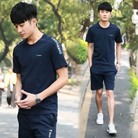 Bộ đồ thể thao tay ngắn mùa hè nam nửa mỏng tay áo thun quần short thoáng khí Quần áo thể thao giản dị Chạy bộ ngắn - Thể thao sau bộ đồ thể thao nữ