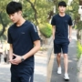 Bộ đồ thể thao tay ngắn mùa hè nam nửa mỏng tay áo thun quần short thoáng khí Quần áo thể thao giản dị Chạy bộ ngắn - Thể thao sau bộ đồ thể thao nữ