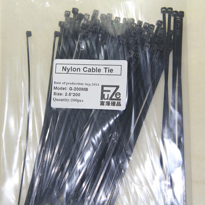 尼龙扎带 捆扎带 耐用扎线带 G-200MB 3*200 黑色 100PCS