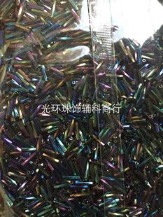 12mm彩克色 螺纹彩黑色管珠 9mm 6mm 螺旋玻璃珠管450克 4.5mm