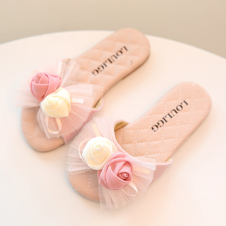 Pantoufles enfants en Cuir spatial pour été - semelle tendon - Ref 1033122 Image 1