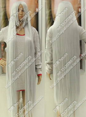 cos假发 一米五浅灰色 1.5米 150CM银灰色深灰色长直发 古装假发