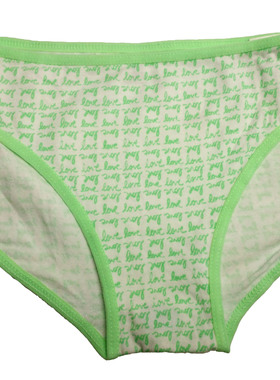 哟呼！old navy*7-8岁女童白底绿色印花全棉三角内裤6230650