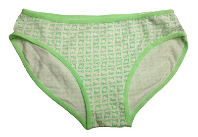 女童绿色印花全棉三角内裤