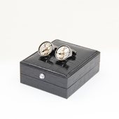 时尚 扣礼盒 扣盒仿鳄鱼皮盒子黑色1号盒子商务配饰袖 法式 袖