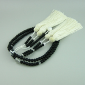 妙莲花日本御念珠法华日莲宗进口黑檀白水晶加长正绢白色流苏 包邮